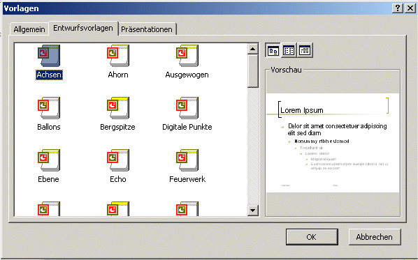 Prsentationsvorlagen Powerpoint XP